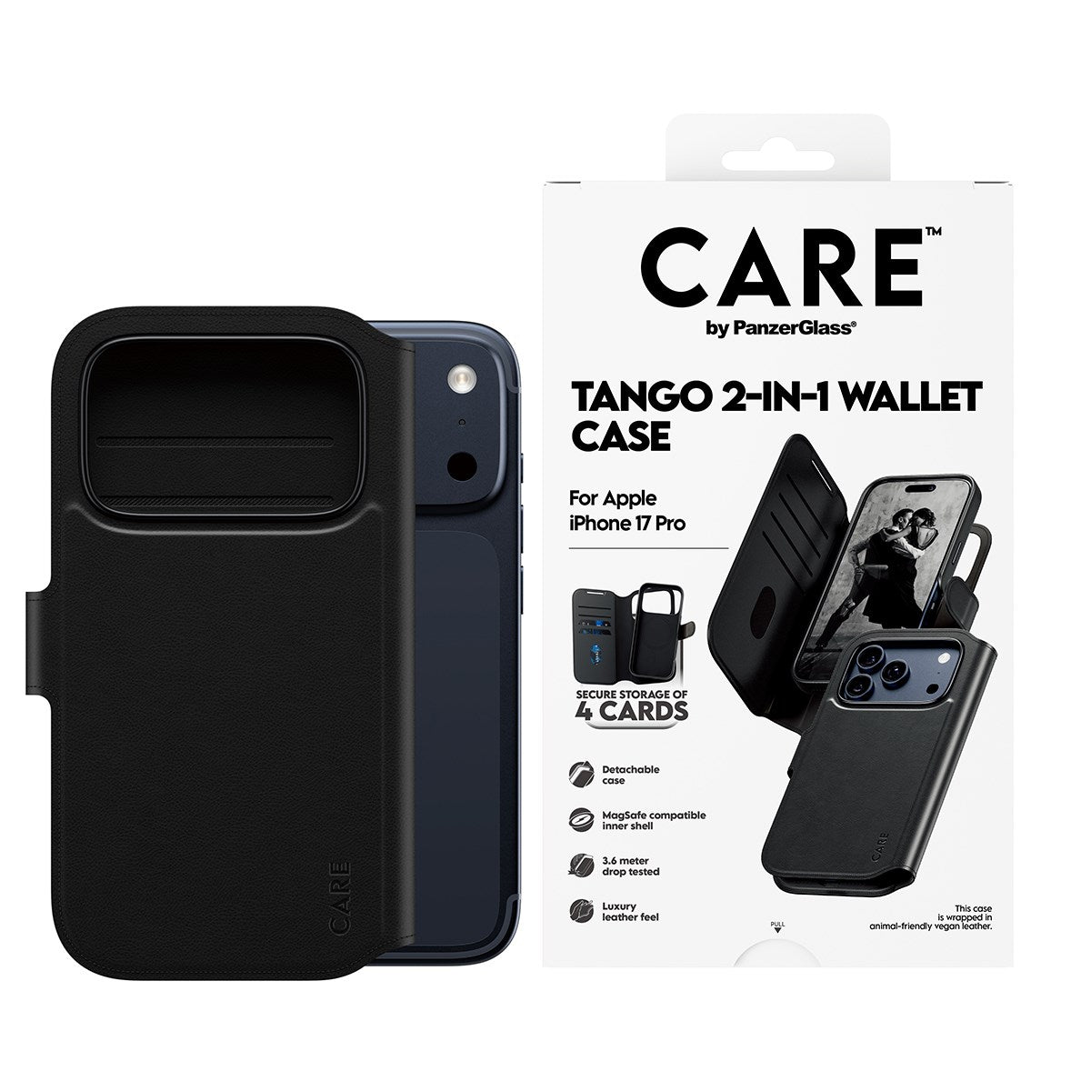 CARE by PanzerGlass® Tango Two-in-One Wallet Case w. MagSafe iPhone 17 Pro